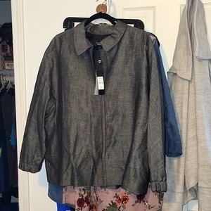 Talbots Gray and black Tweed Zipper Jacket 20W